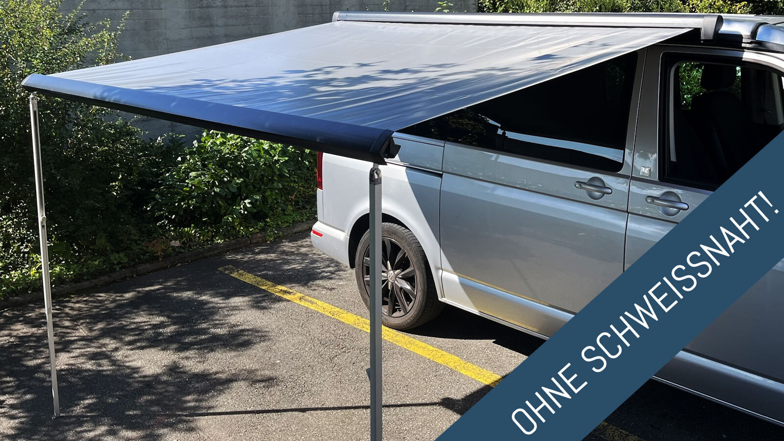 Ersatz Markisentuch / Markisenstoff für VW T5 / T6 California / Farbe grau / OHNE Schweissnaht