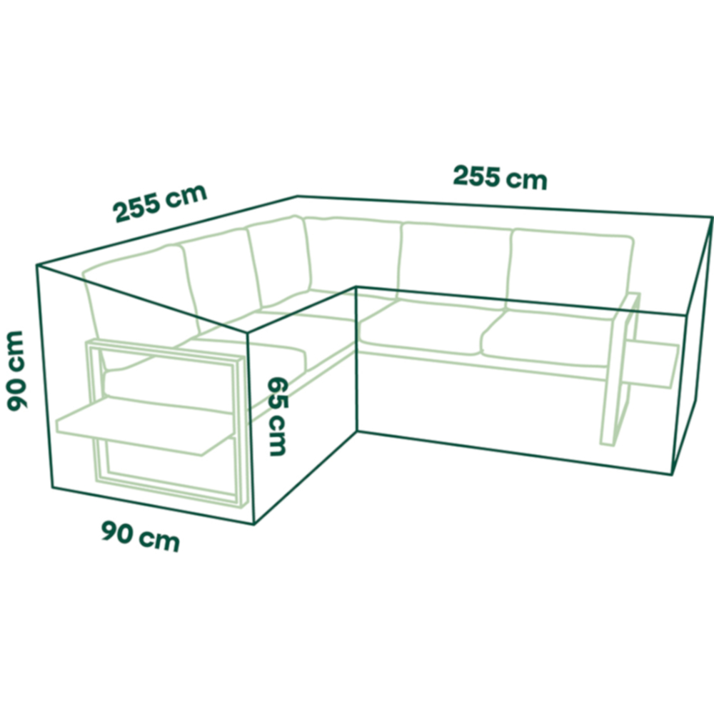 Schutzhülle L-Lounge 255x255x90/65/90 PLUS