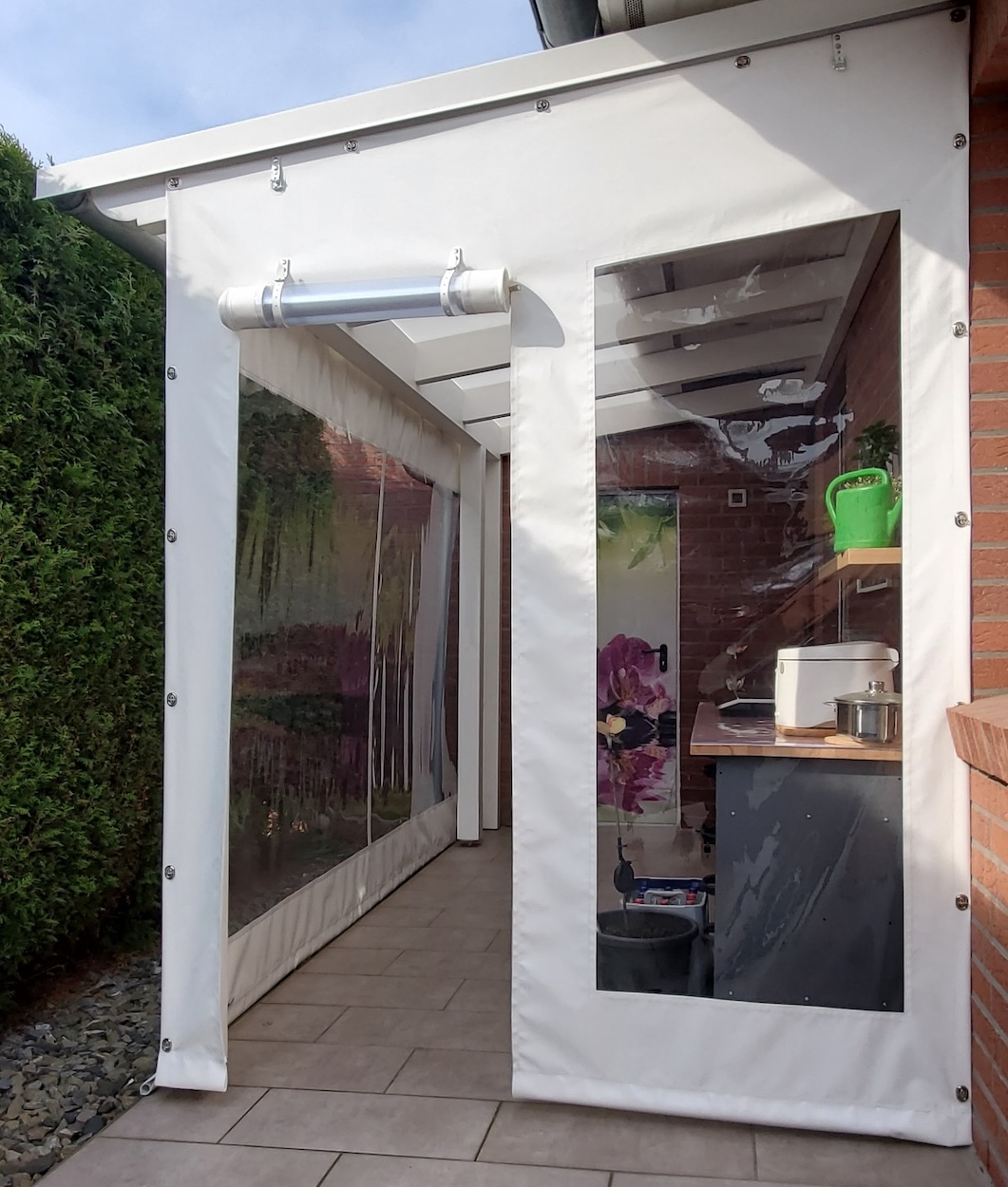 Carport / Terrassenplane Fensterplane / Seitenplane aus LKW-Plane