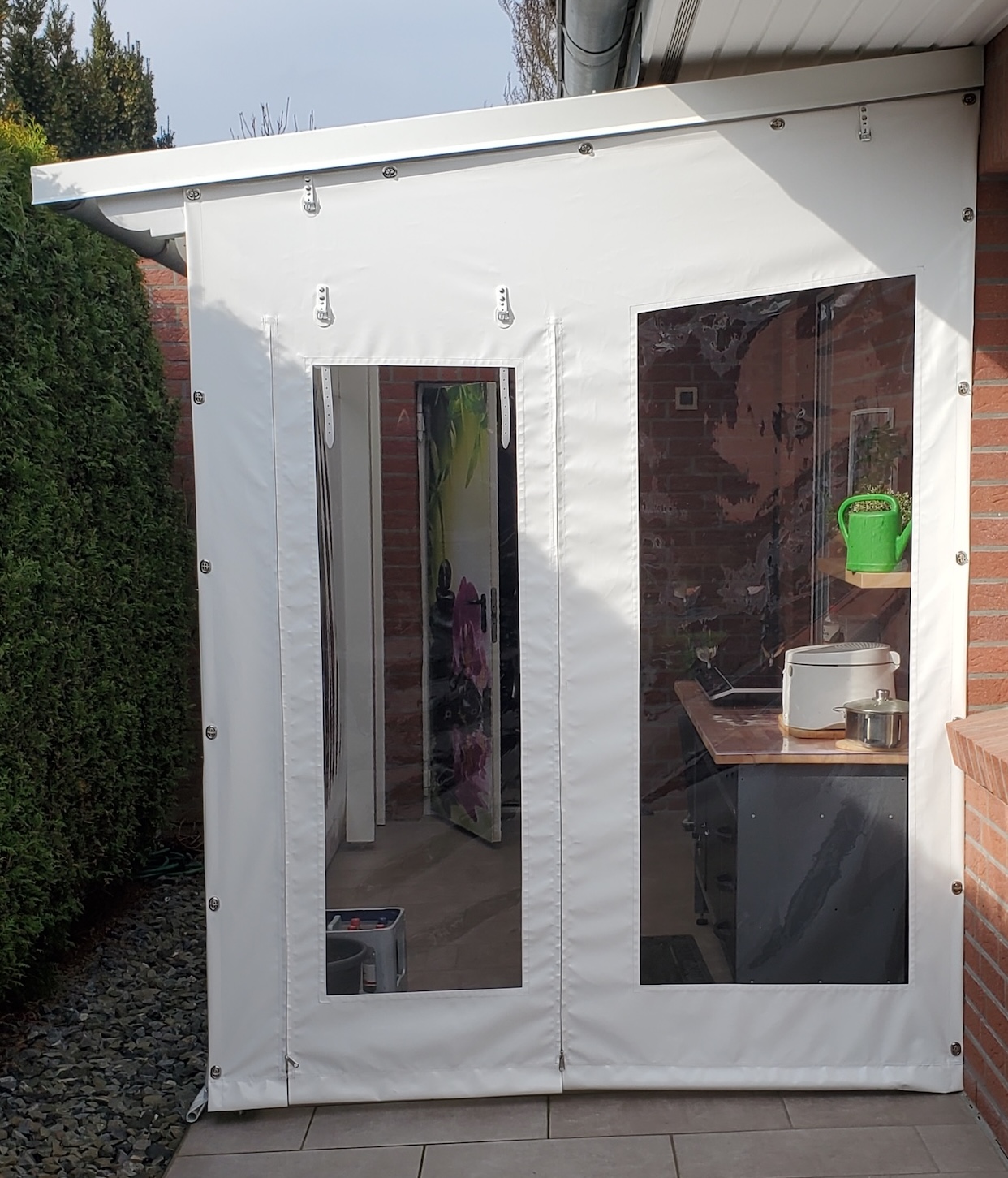 Carport / Terrassenplane Fensterplane / Seitenplane aus LKW-Plane