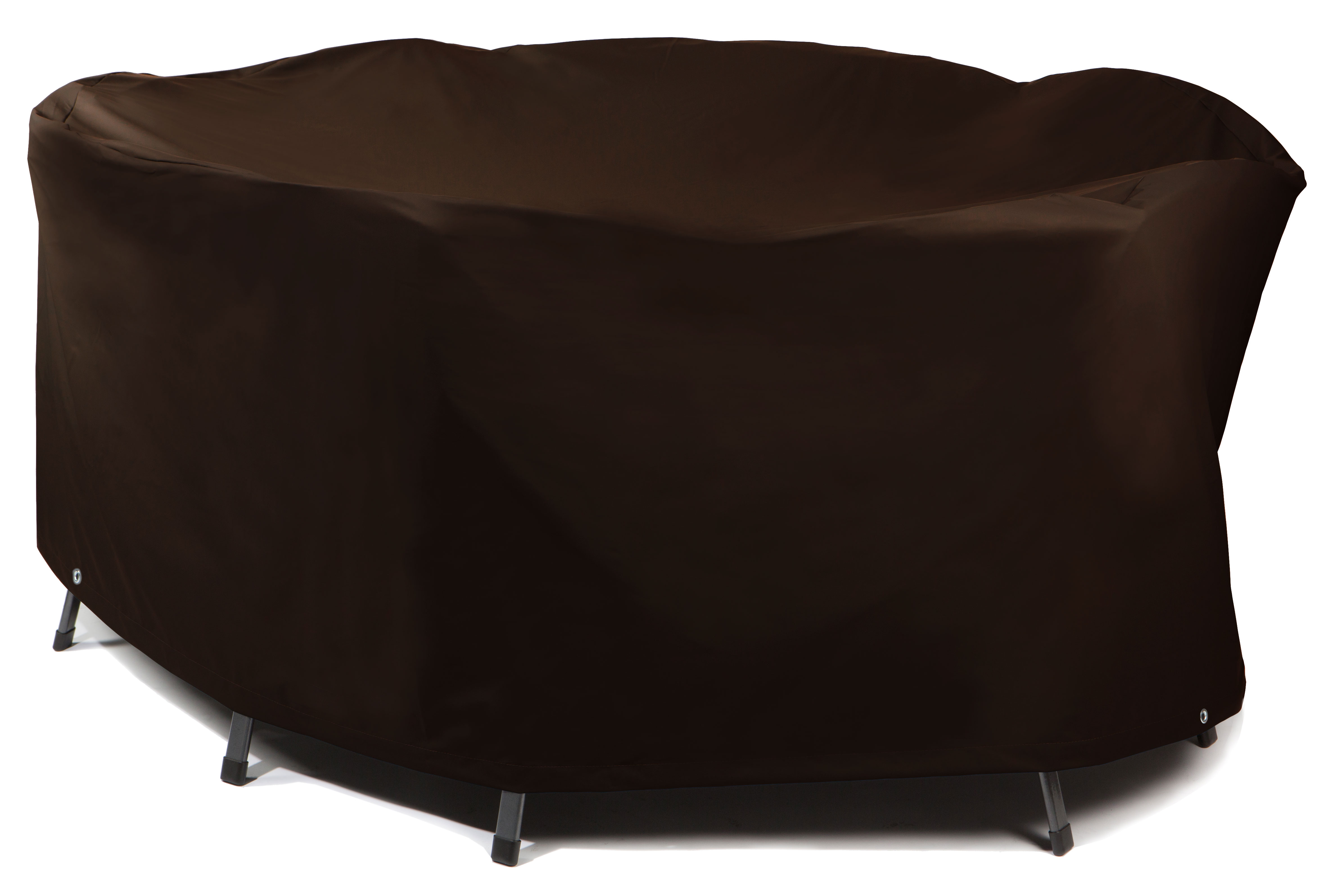 Abdeckplane Sitzgruppe rund LKW Plane - ∅ ca. 200 cm, Höhe 90 cm - Schokobraun