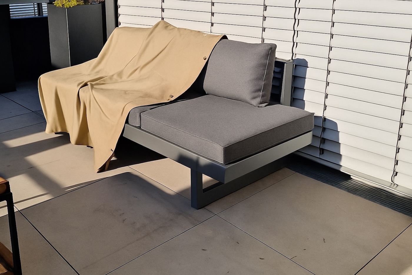 Abdeckhaube Gartenbank / Gartenliege Holly (Stern) Teak Safe - Creme