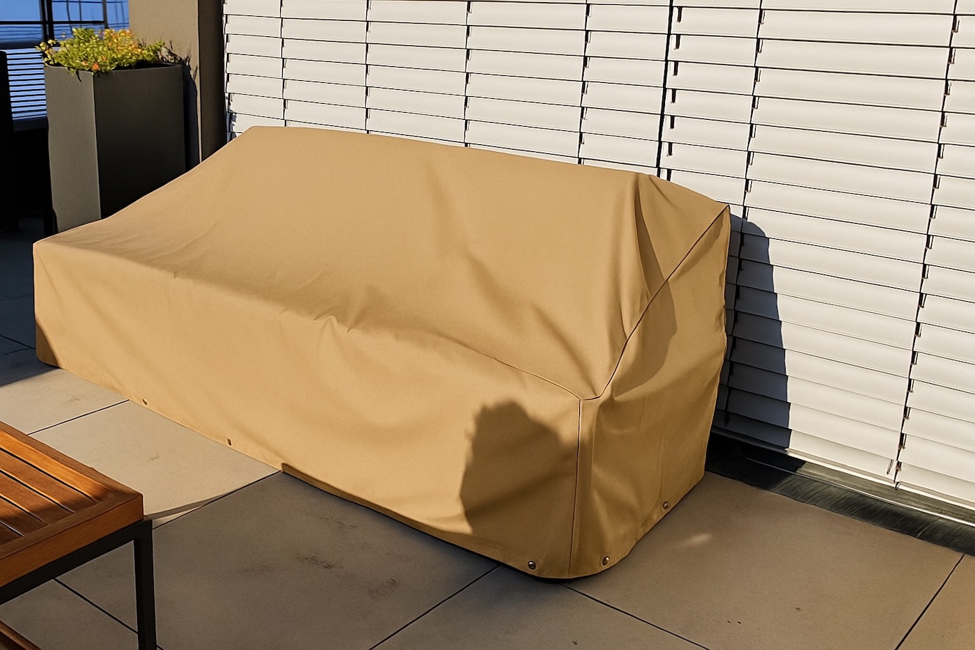 Abdeckhaube Gartenbank / Gartenliege Holly (Stern) Teak Safe - Creme