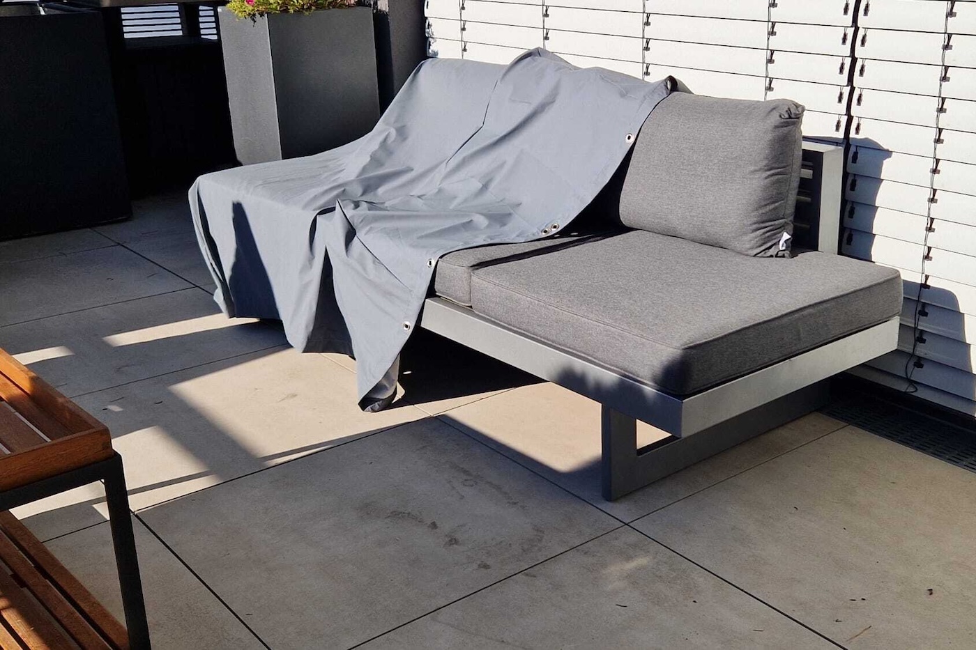 Abdeckhaube Gartenbank / Gartenliege Holly (Stern) Teak Safe