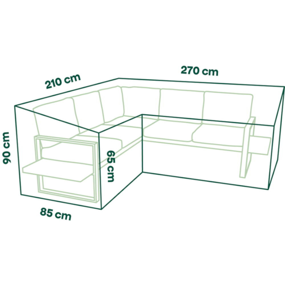 Schutzhülle L-Lounge links 270x210x85/65/90 PLUS