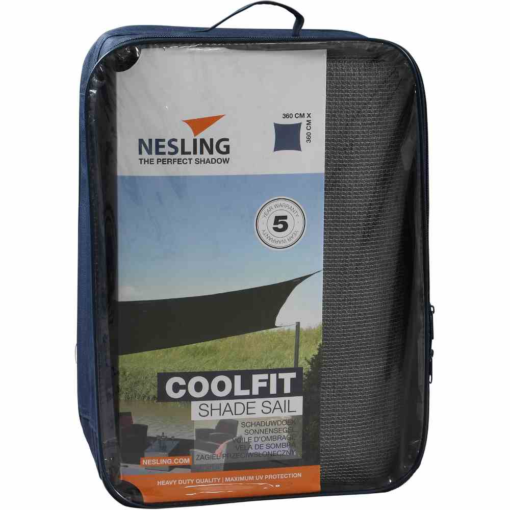 Coolfit Sonnensegel quadratisch 3,6x3,6m (grau)