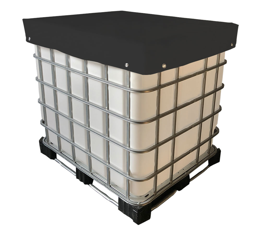Abdeckhaube IBC Container 1000L LKW Plane - ca. 122x102x15 cm, ohne Reißverschluss - Anthrazit