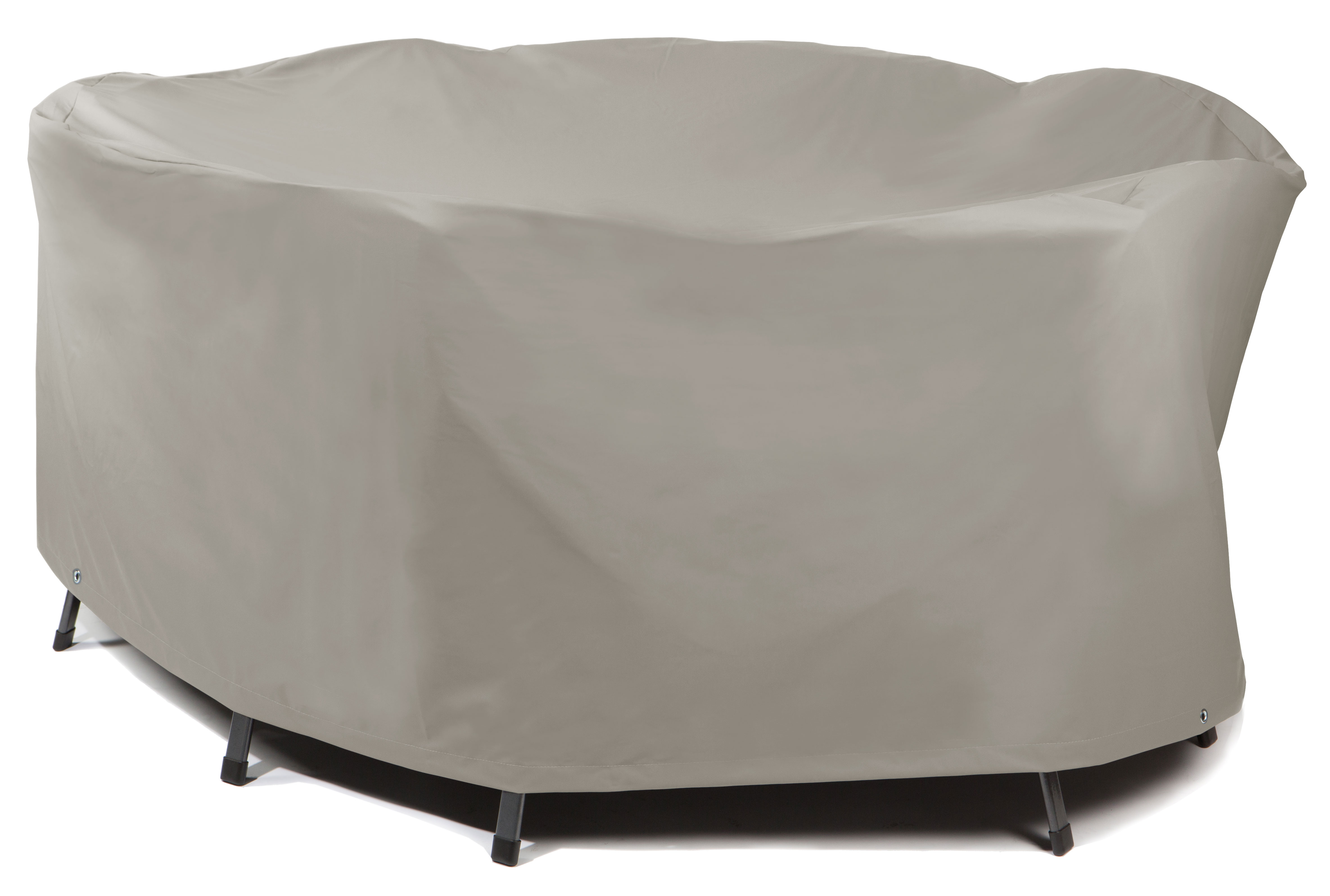 Abdeckplane Sitzgruppe rund LKW Plane - ∅ ca. 200 cm, Höhe 90 cm - Hellgrau