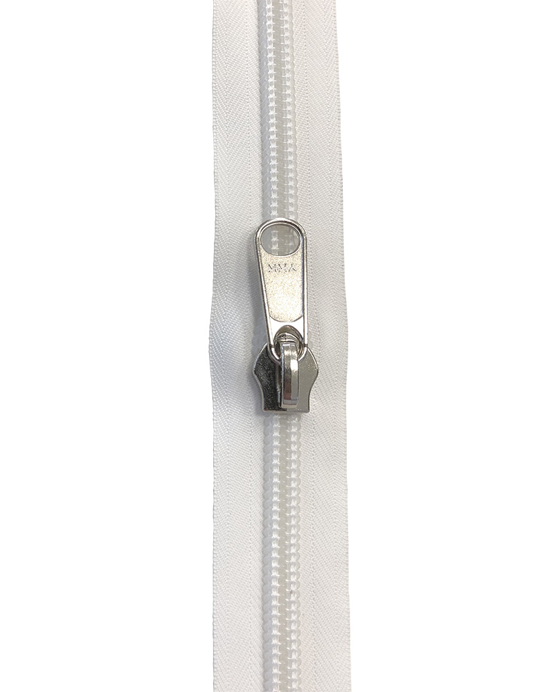 YKK Reißverschluss inkl. Zipper / 10mm / Weiss - 2 Meter