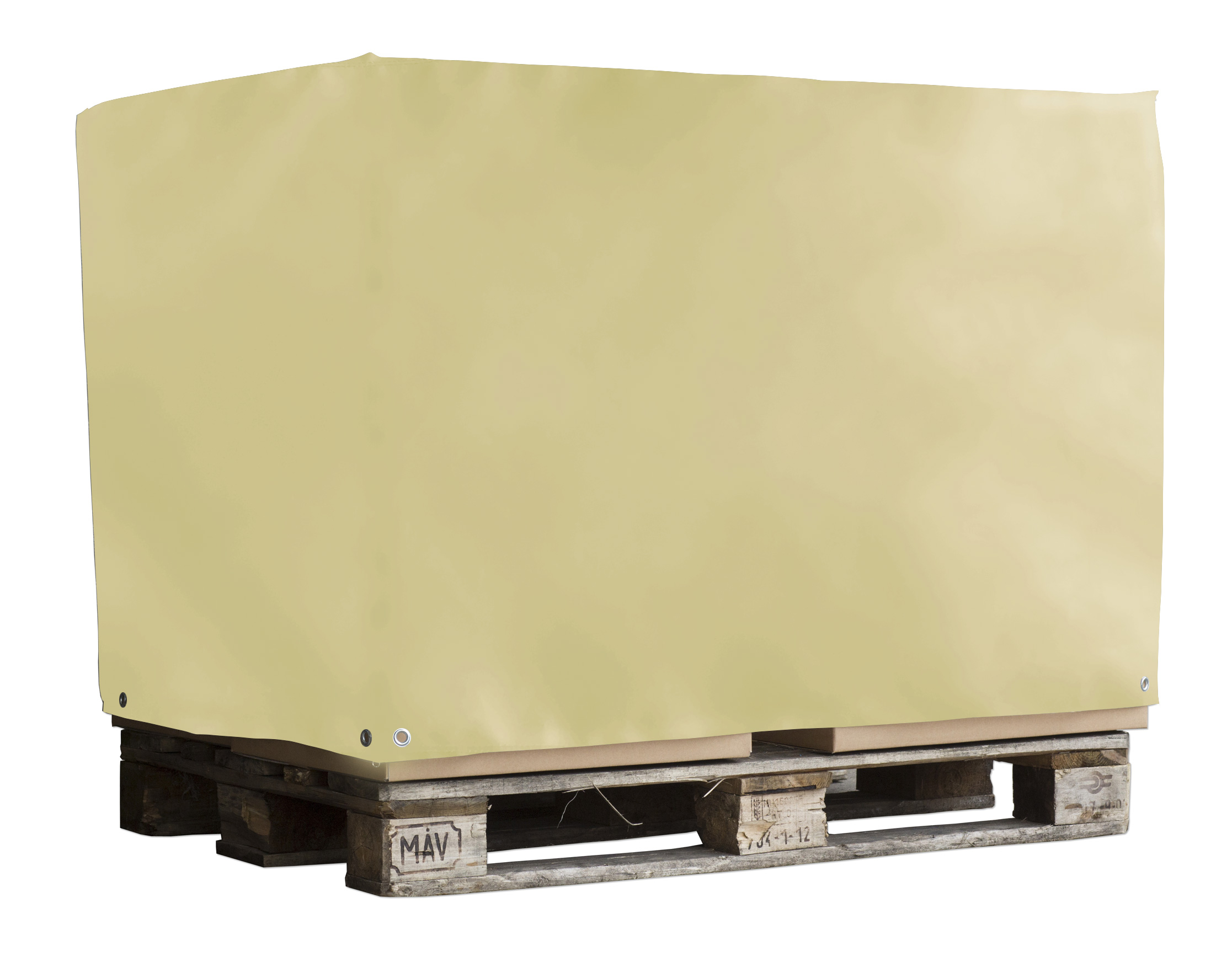 Palettenhaube LKW Plane - ca. 125x85x85 cm, ohne Reißverschluss - Beige