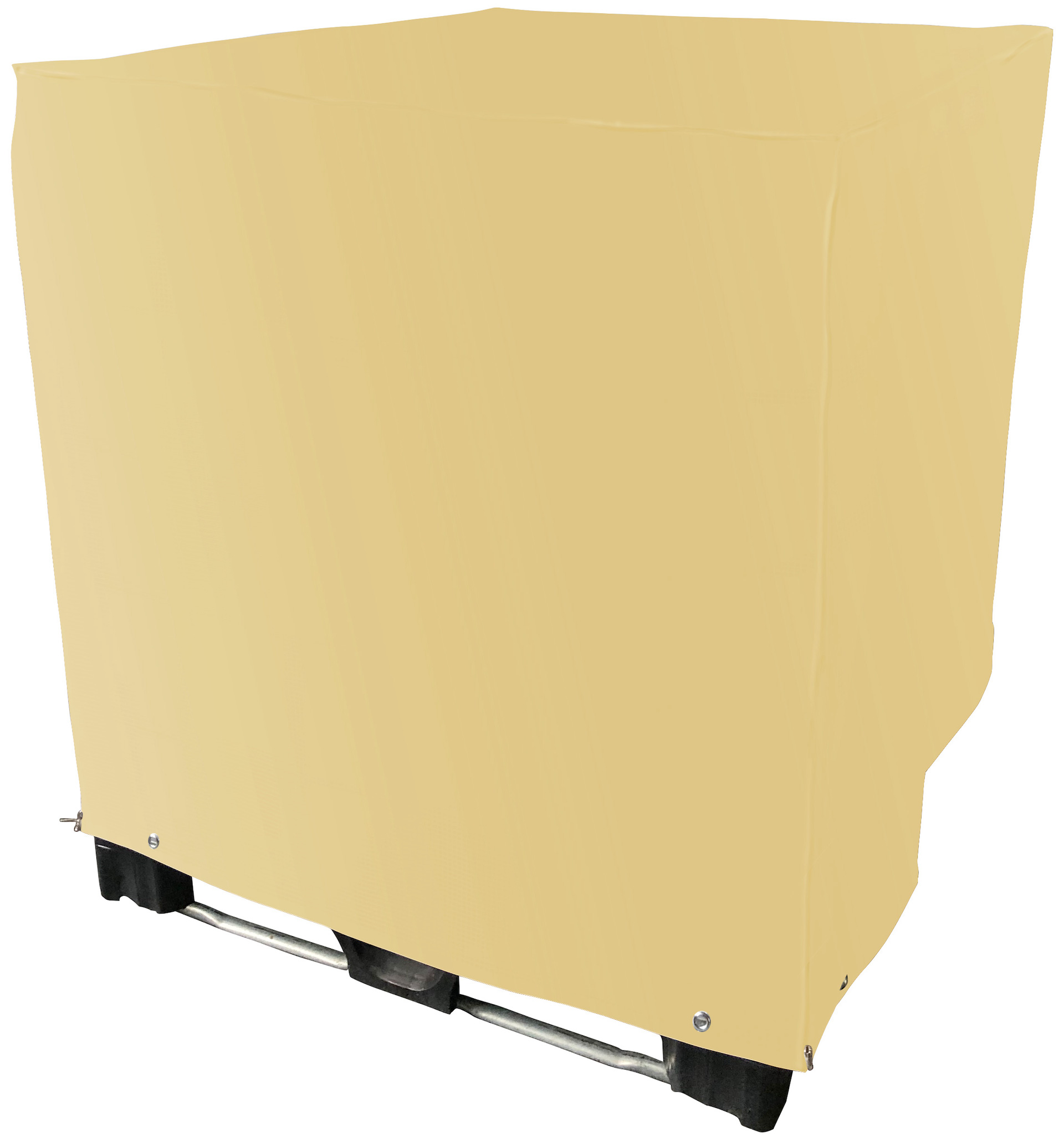 Abdeckhaube IBC Container 1000L LKW Plane - ca. 122x102x102 cm, inkl. Reißverschluss - Beige 