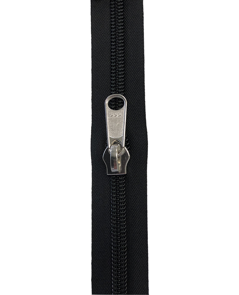 YKK Reißverschluss inkl. Zipper / 10mm / Schwarz - 2 Meter
