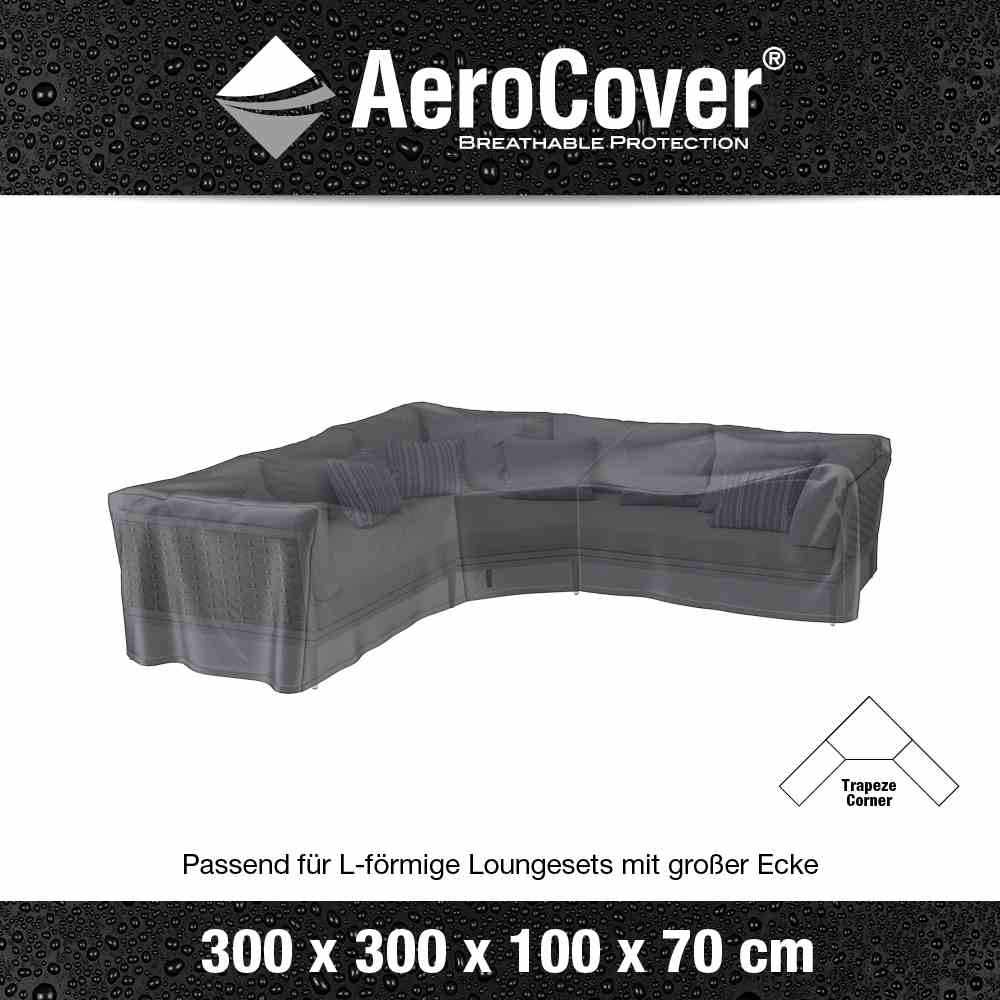Schutzhülle L-Lounge 300x300x100/70 trapez AeroCover