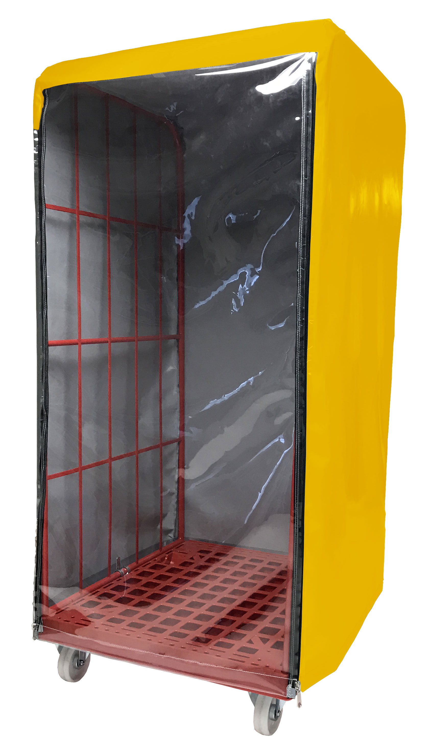 Abdeckhaube Rollbehälter LKW Plane / Höhe 150cm / inkl. RV & Fenster - Brillantgelb