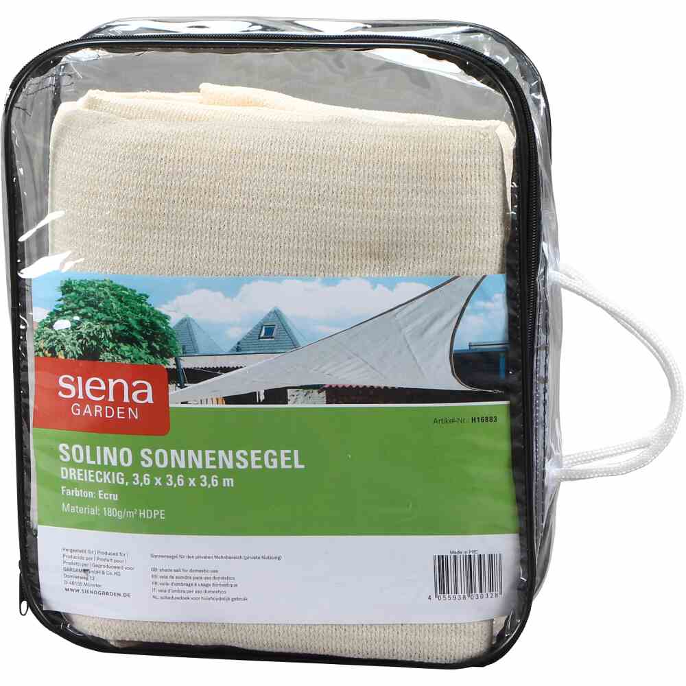 Solino Sonnensegel dreieckig 3,6x3,6x3,6m (ecru) Solino Sonnensegel dreieckig 3,6x3,6x3,6m (ecru)