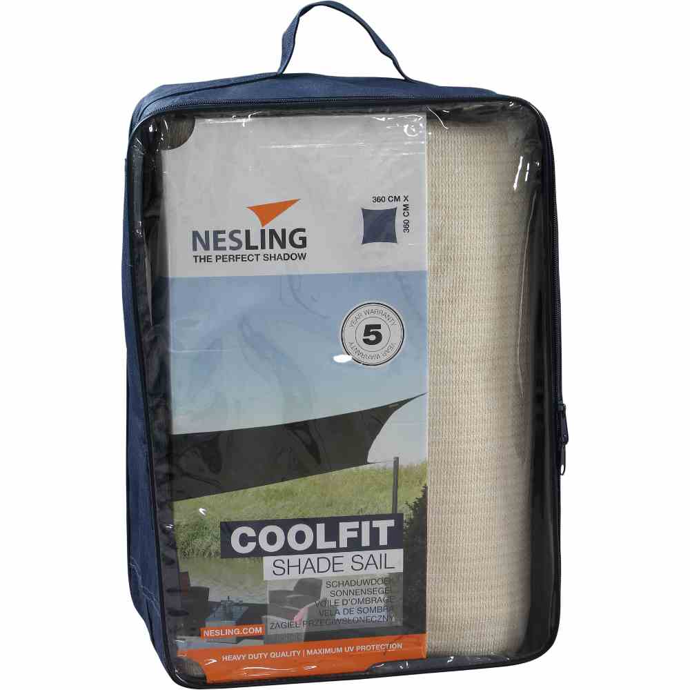 Coolfit Sonnensegel quadratisch 3,6x3,6m (altweiß)